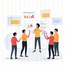 Illustration of managing tasks and collaborating