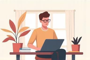 Illustration of a freelance designer working